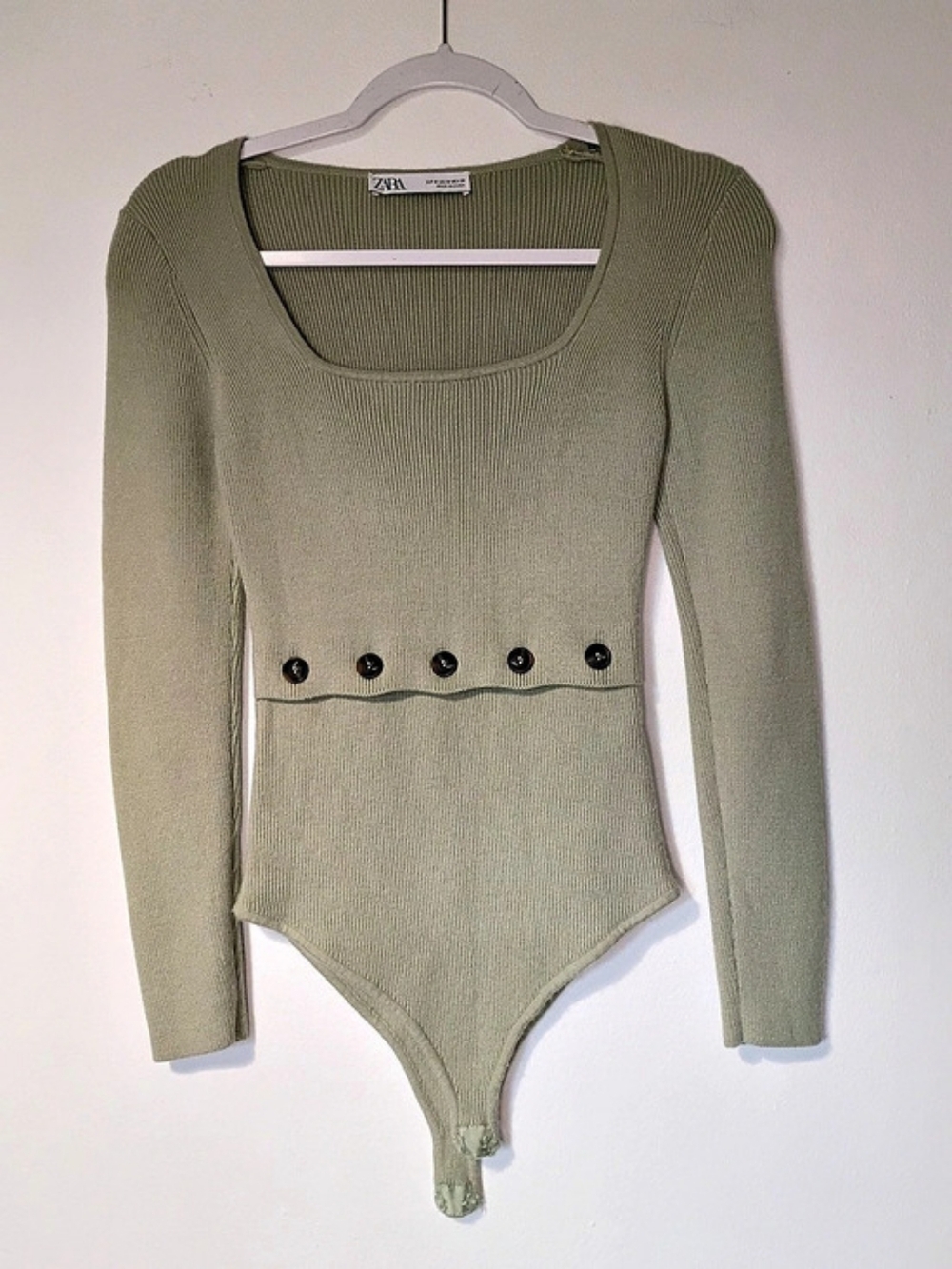 Zara Ribbed Long Sleeve Bodysuit